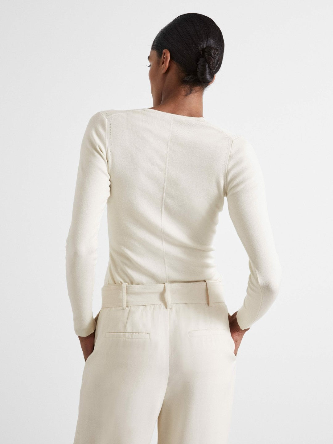 Reiss Popular Choice - Atelier Knitted Silk-Blend Top in Off White