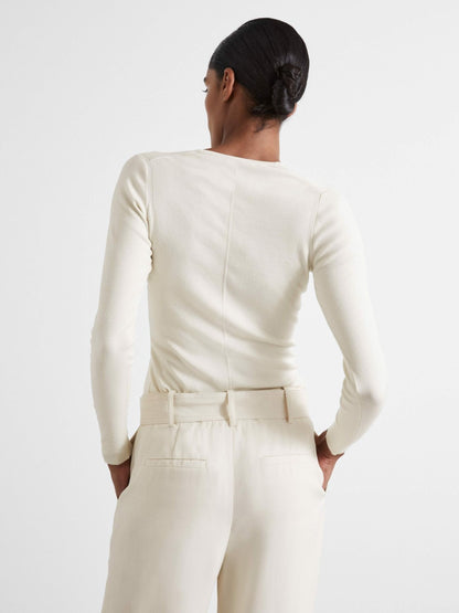 Reiss Popular Choice - Atelier Knitted Silk-Blend Top in Off White
