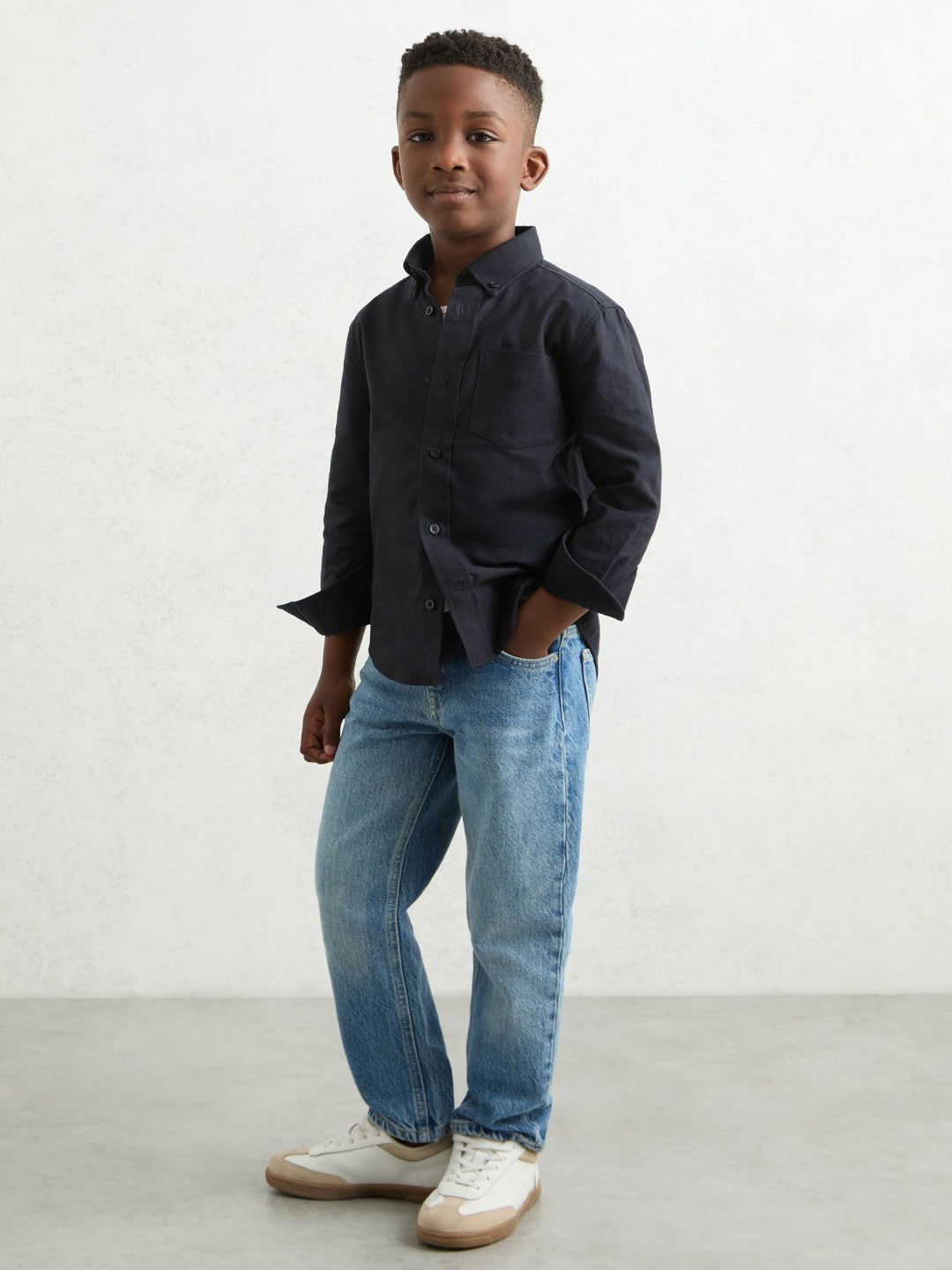 Reiss Popular Choice - 3-9 yrs Button Down Oxford Shirt in Navy