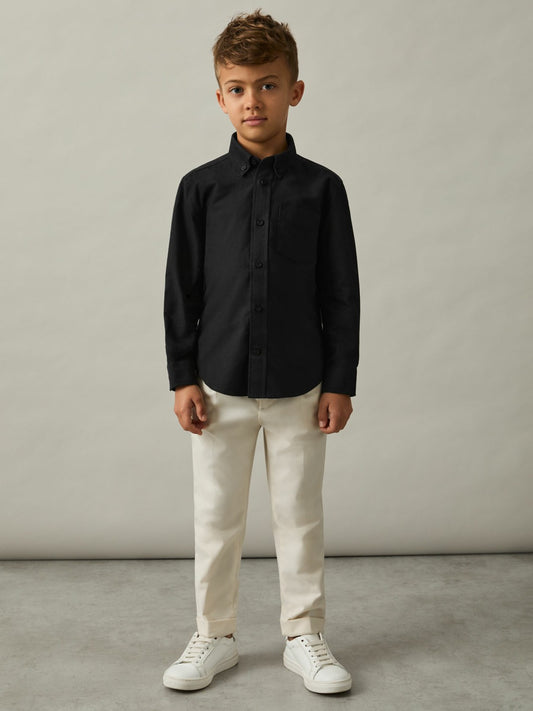 Reiss Deal - 3-9 yrs Button Down Oxford Shirt in Black