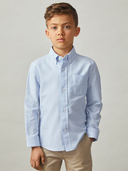 Reiss Affordable - 3-9 yrs Button Down Oxford Shirt in Soft Blue