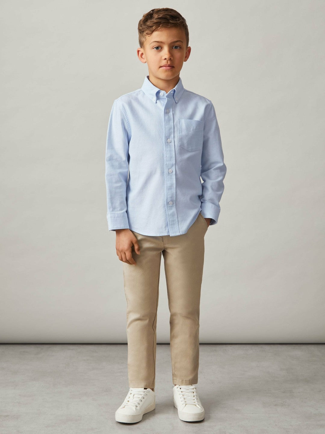 Reiss Affordable - 3-9 yrs Button Down Oxford Shirt in Soft Blue