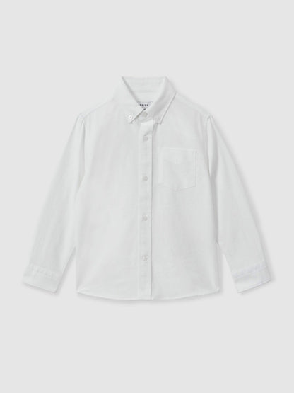 Reiss Featured - 9-13 yrs Button Down Oxford Shirt in White