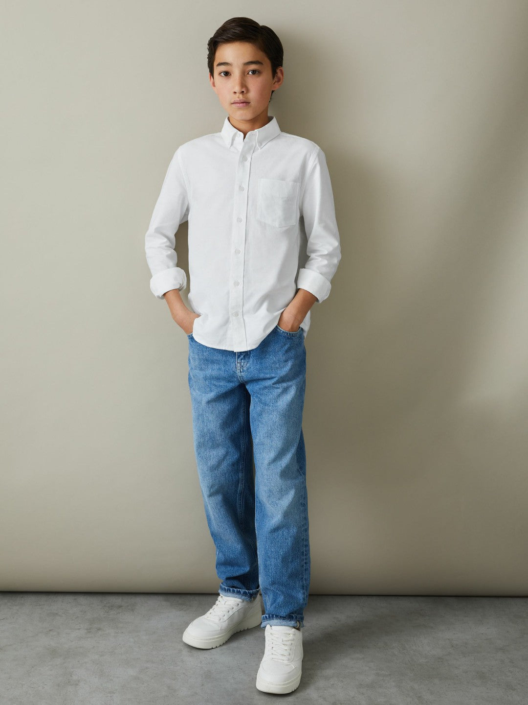 Reiss Featured - 9-13 yrs Button Down Oxford Shirt in White