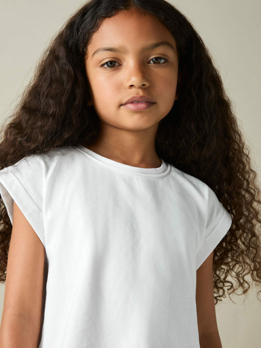 Reiss Sale - 9-13 yrs Cotton-Jersey Cropped T-Shirt in White
