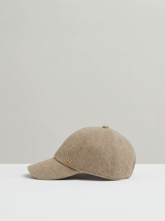 Reiss Sale - Wool Blend Flannel Baseball Cap in Taupe