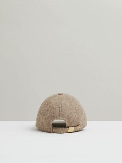 Reiss Sale - Wool Blend Flannel Baseball Cap in Taupe