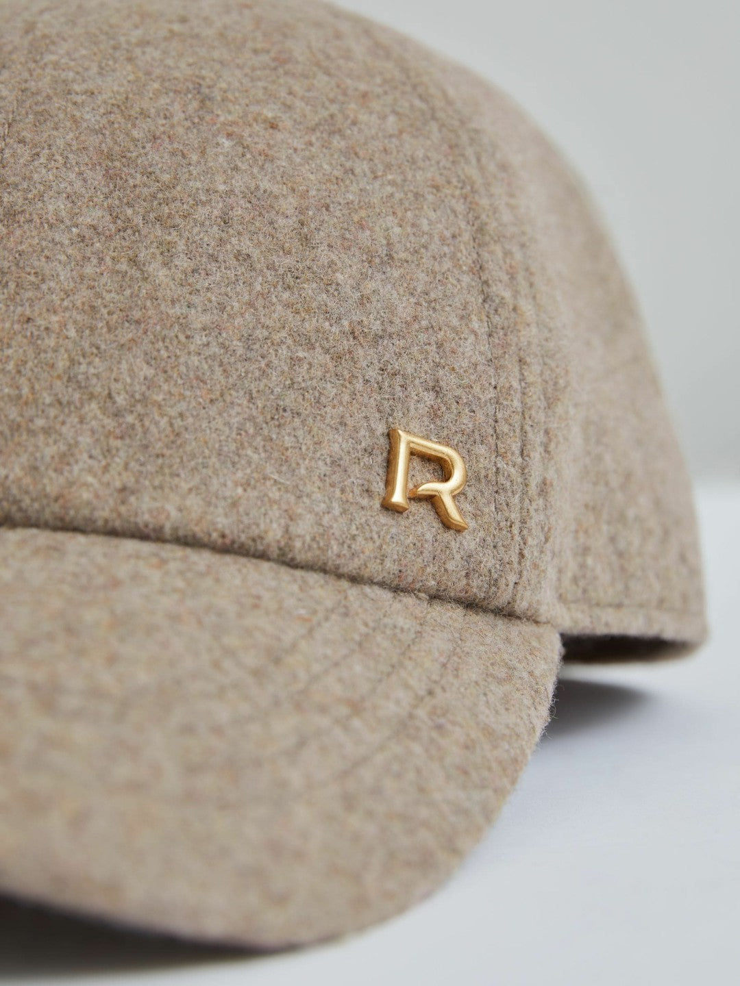 Reiss Sale - Wool Blend Flannel Baseball Cap in Taupe