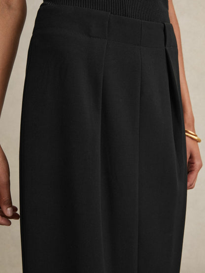 Reiss Affordable - Tailored Midi Suit Skirt in Black