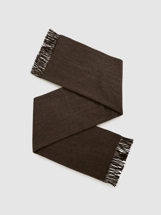 Reiss Featured - Wool-Cashmere Scarf in Chocolate