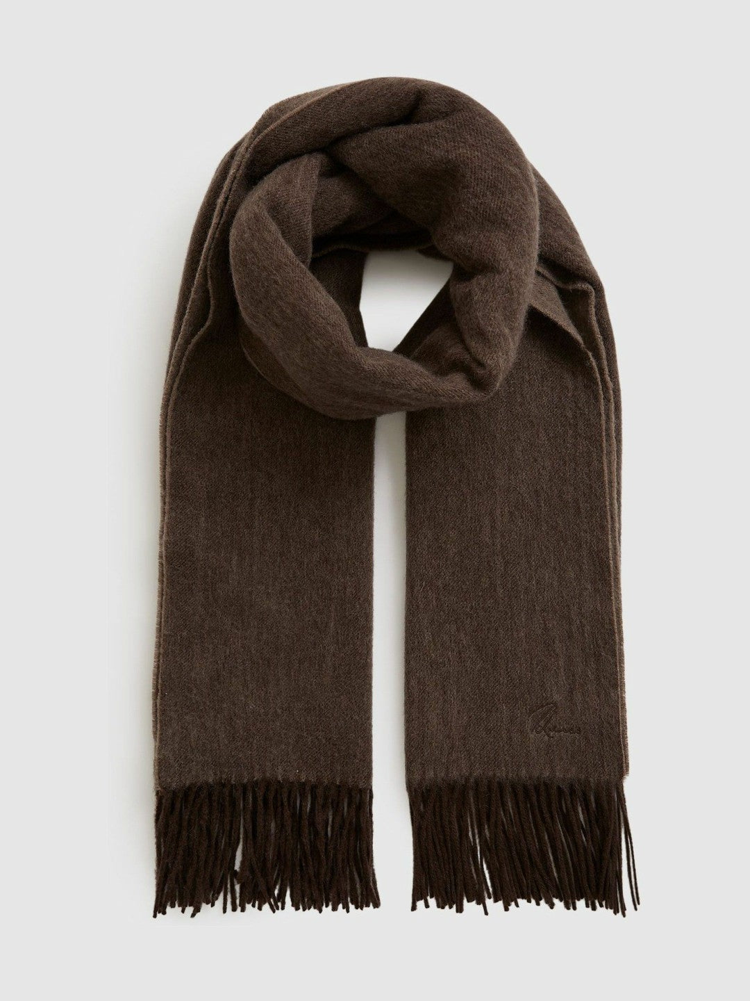 Reiss Featured - Wool-Cashmere Scarf in Chocolate