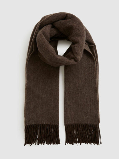 Reiss Featured - Wool-Cashmere Scarf in Chocolate