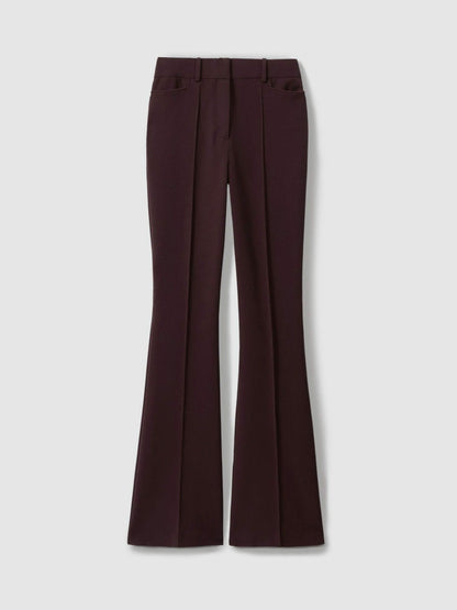 Reiss Petite Flared Suit Trousers in Berry