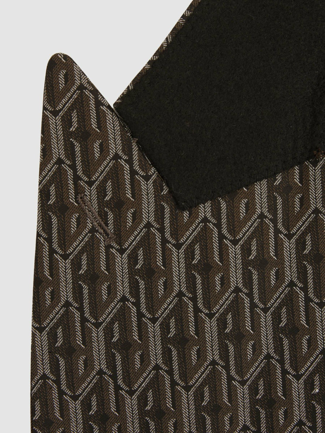 Reiss Featured - Monogram-Jacquard Twill Blazer in Chocolate Brown