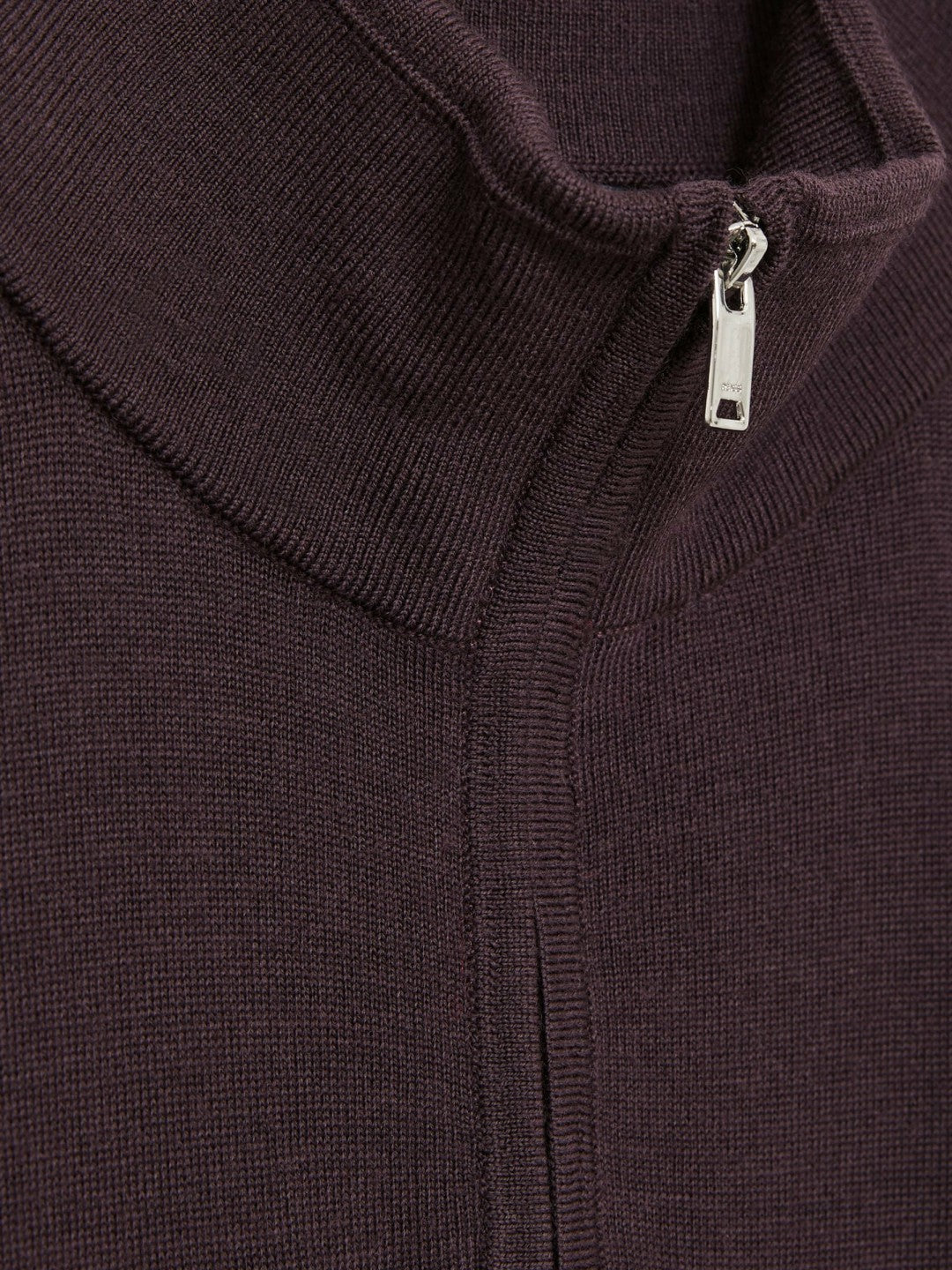Reiss Sale - Merino Wool Half-Zip Jumper in Dark Bordeaux