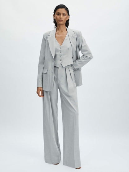 Reiss Offer - Good American Sharkskin Suit Waistcoat in Heather Grey