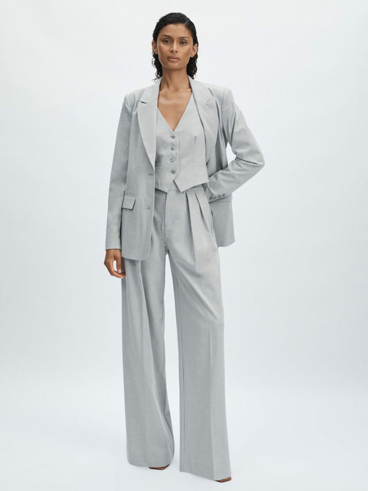 Reiss Offer - Good American Sharkskin Suit Waistcoat in Heather Grey