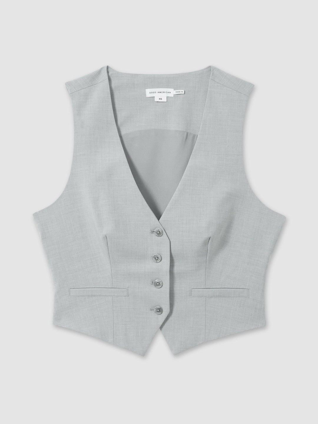 Reiss Offer - Good American Sharkskin Suit Waistcoat in Heather Grey