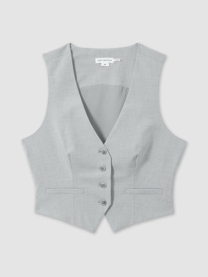 Reiss Offer - Good American Sharkskin Suit Waistcoat in Heather Grey