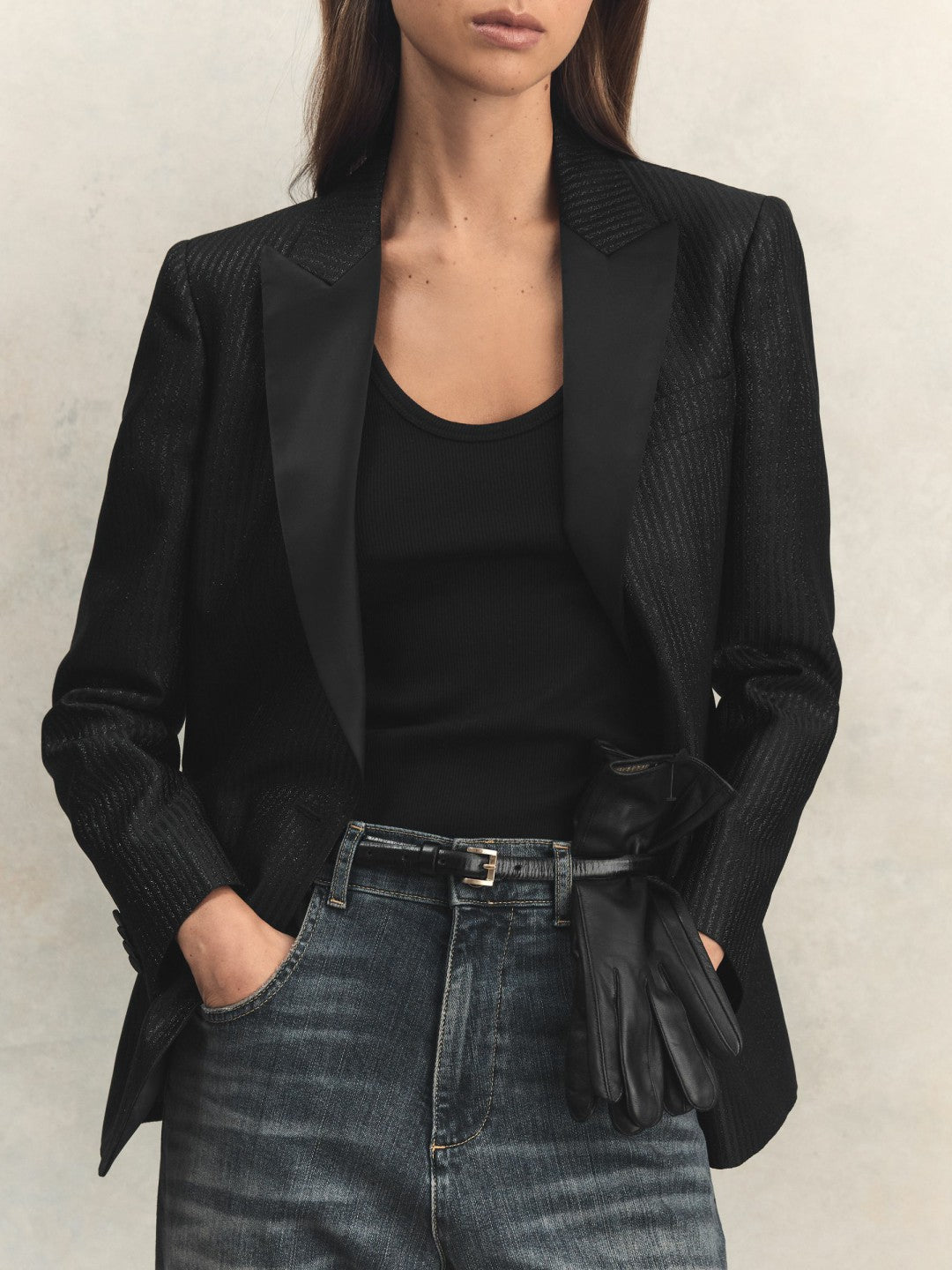 Reiss Deal - Leather Gloves in Black