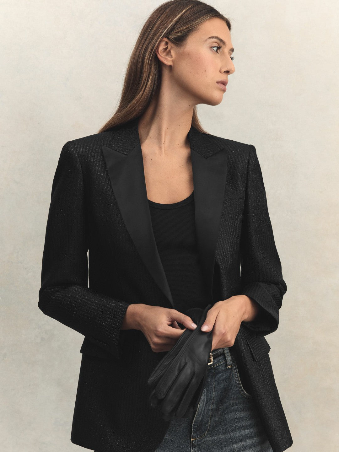 Reiss Deal - Leather Gloves in Black