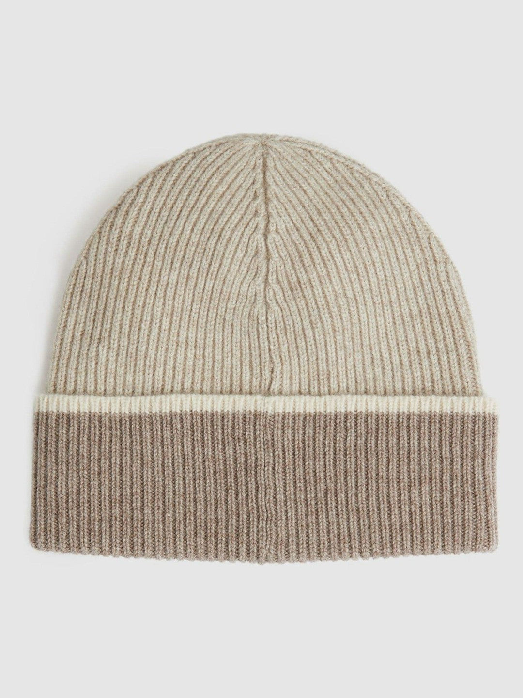 Reiss Popular Choice - Wool Blend Tipped Beanie in Taupe