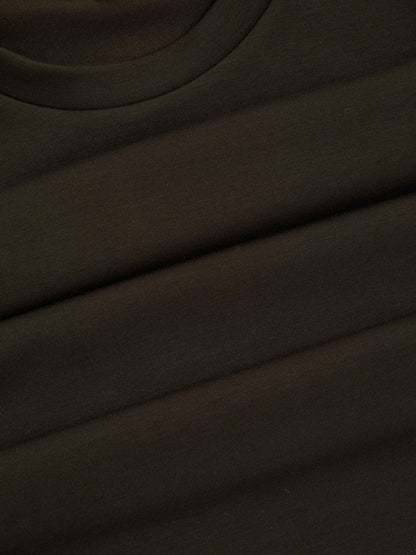 Reiss Interlock Jersey Crew Neck T-Shirt in Chocolate Brown