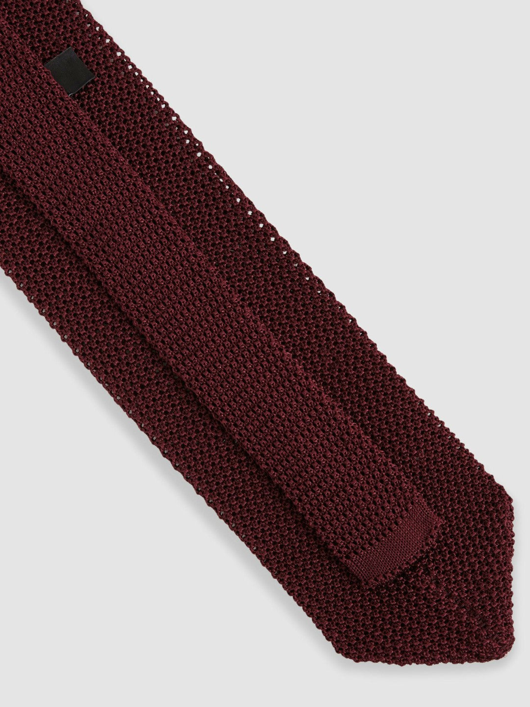 Reiss Value - Silk Knitted Pin-Dot Tie in Burgundy