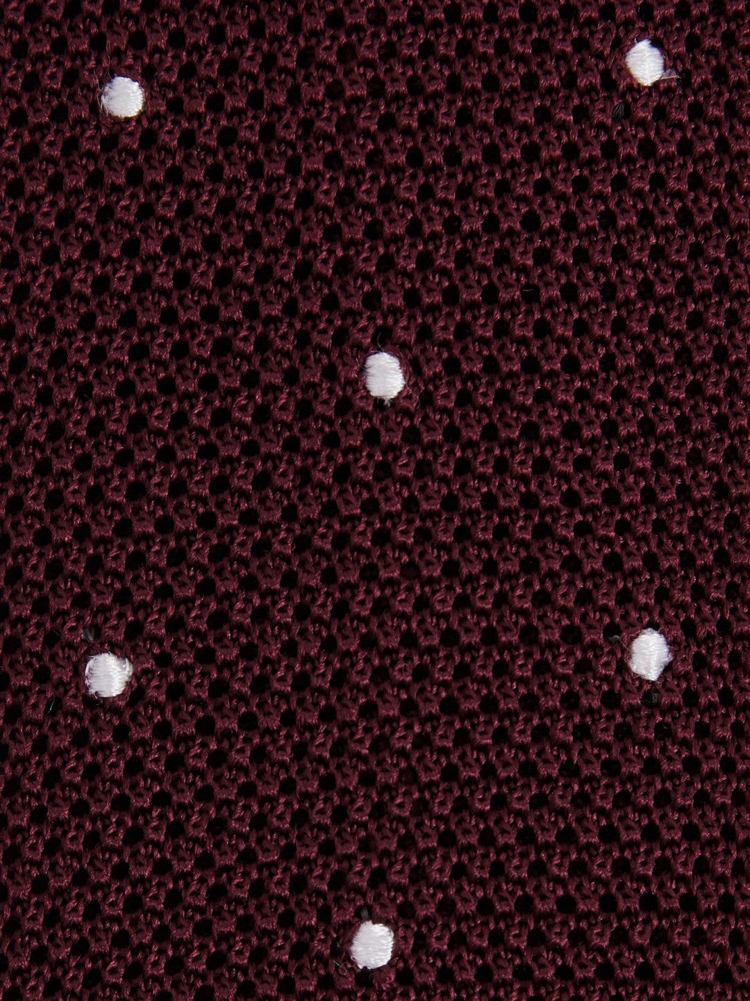 Reiss Value - Silk Knitted Pin-Dot Tie in Burgundy