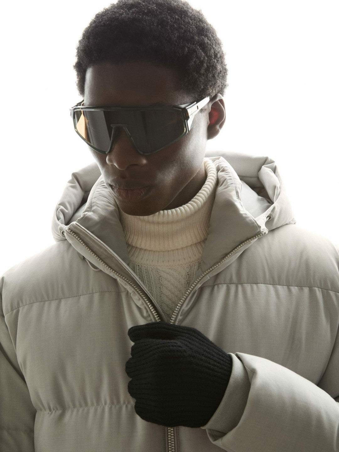 Reiss Featured - Ribbed-Merino Touchscreen Gloves in Black