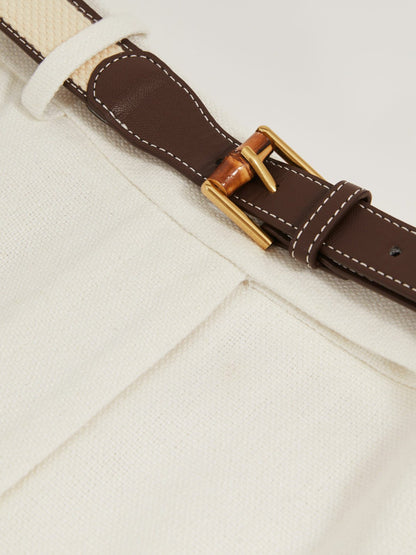 Reiss Offer - Petite Linen-Blend Bermuda Shorts in White