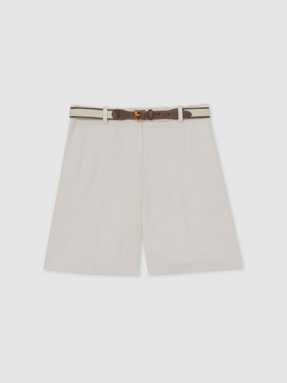 Reiss Savings - Linen-Blend Bermuda Shorts in White