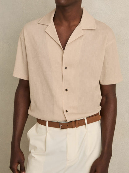 Reiss Offer - Suede Belt in Light Tan
