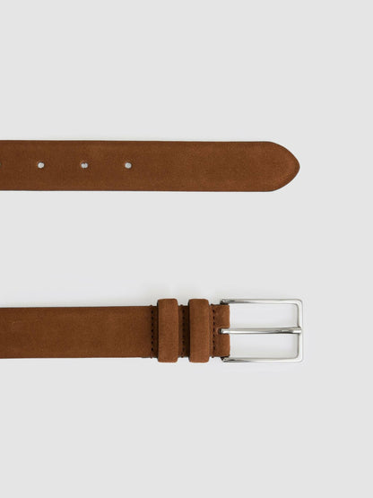 Reiss Offer - Suede Belt in Light Tan