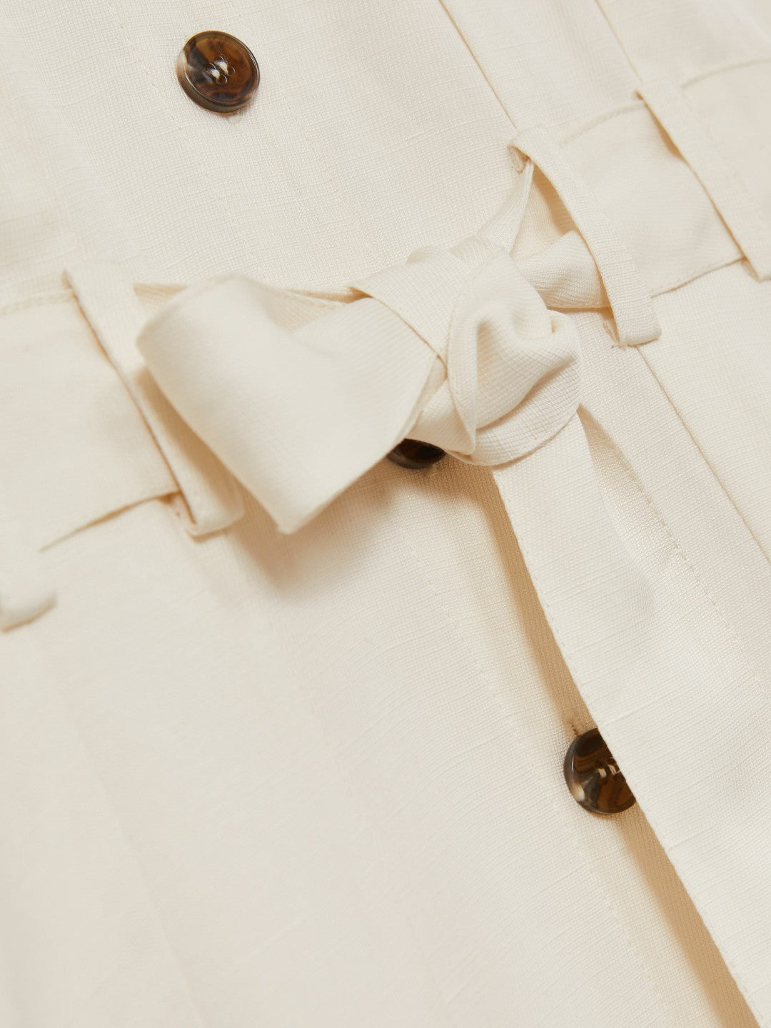 Reiss Sale - 13-14 yrs Tie-Waist Collared Dress in Ivory