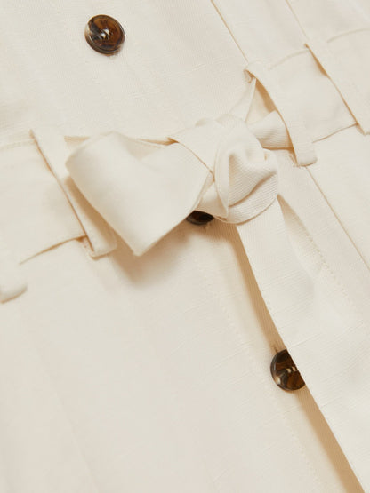 Reiss Sale - 13-14 yrs Tie-Waist Collared Dress in Ivory