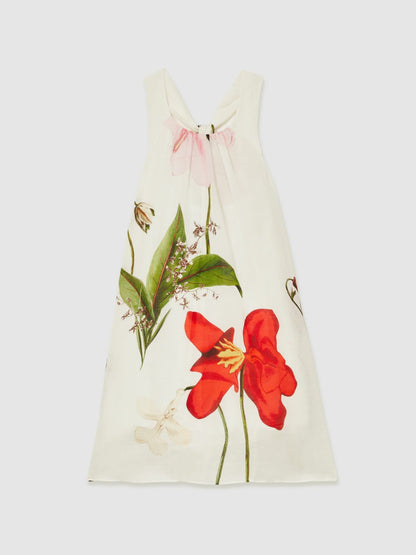 Reiss 9-13 yrs  | NYBG Floral Maxi Dress With Linen in Ivory