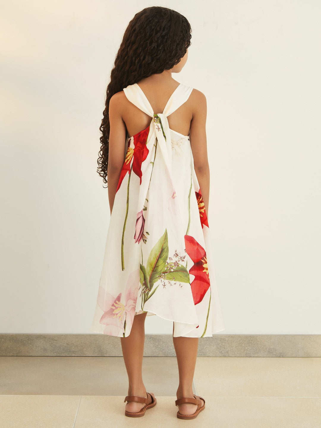 Reiss 9-13 yrs  | NYBG Floral Maxi Dress With Linen in Ivory