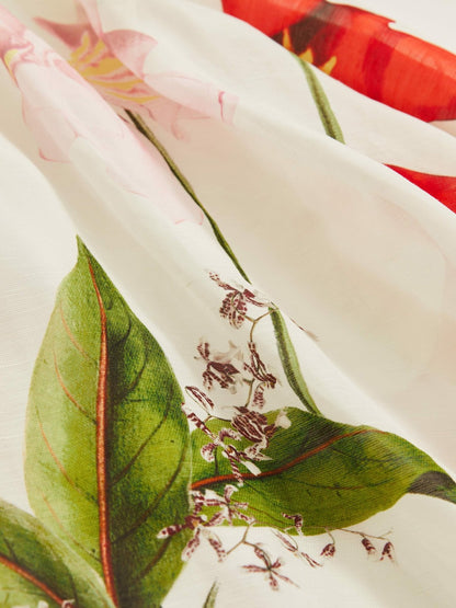 Reiss 9-13 yrs  | NYBG Floral Maxi Dress With Linen in Ivory