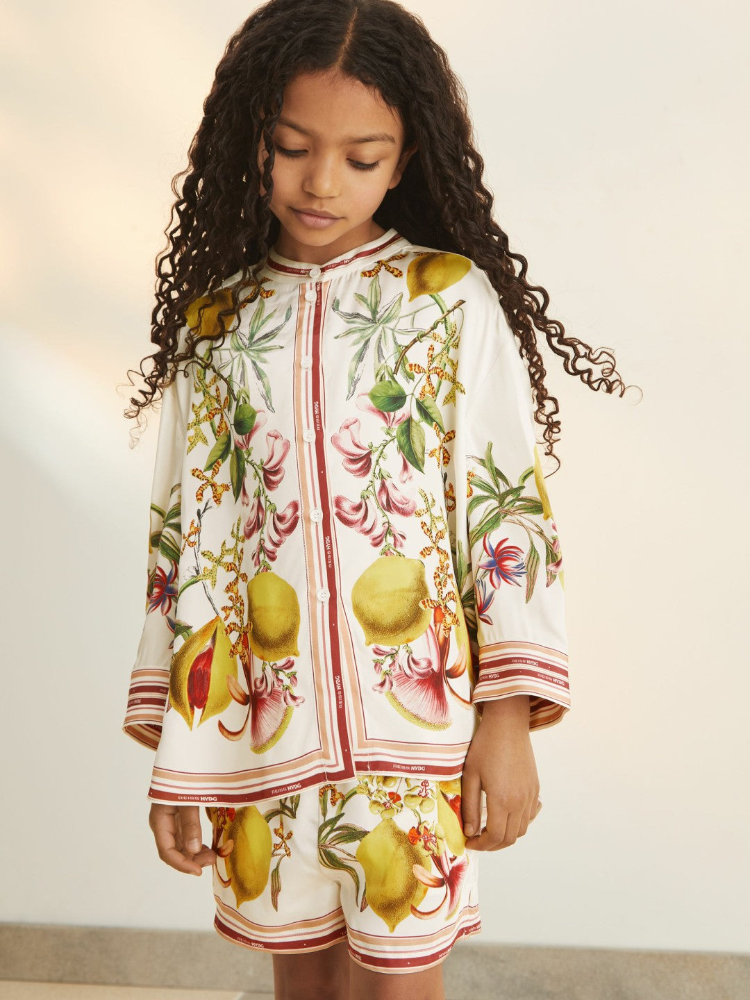 Reiss Deal - 4-9 yrs  | NYBG Satin Floral-Print Shirt in Ivory