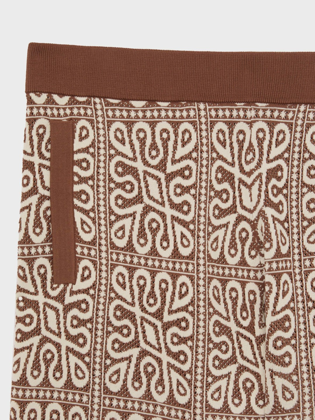 Reiss Sale - Tile Pattern Knit Shorts in Brown/White