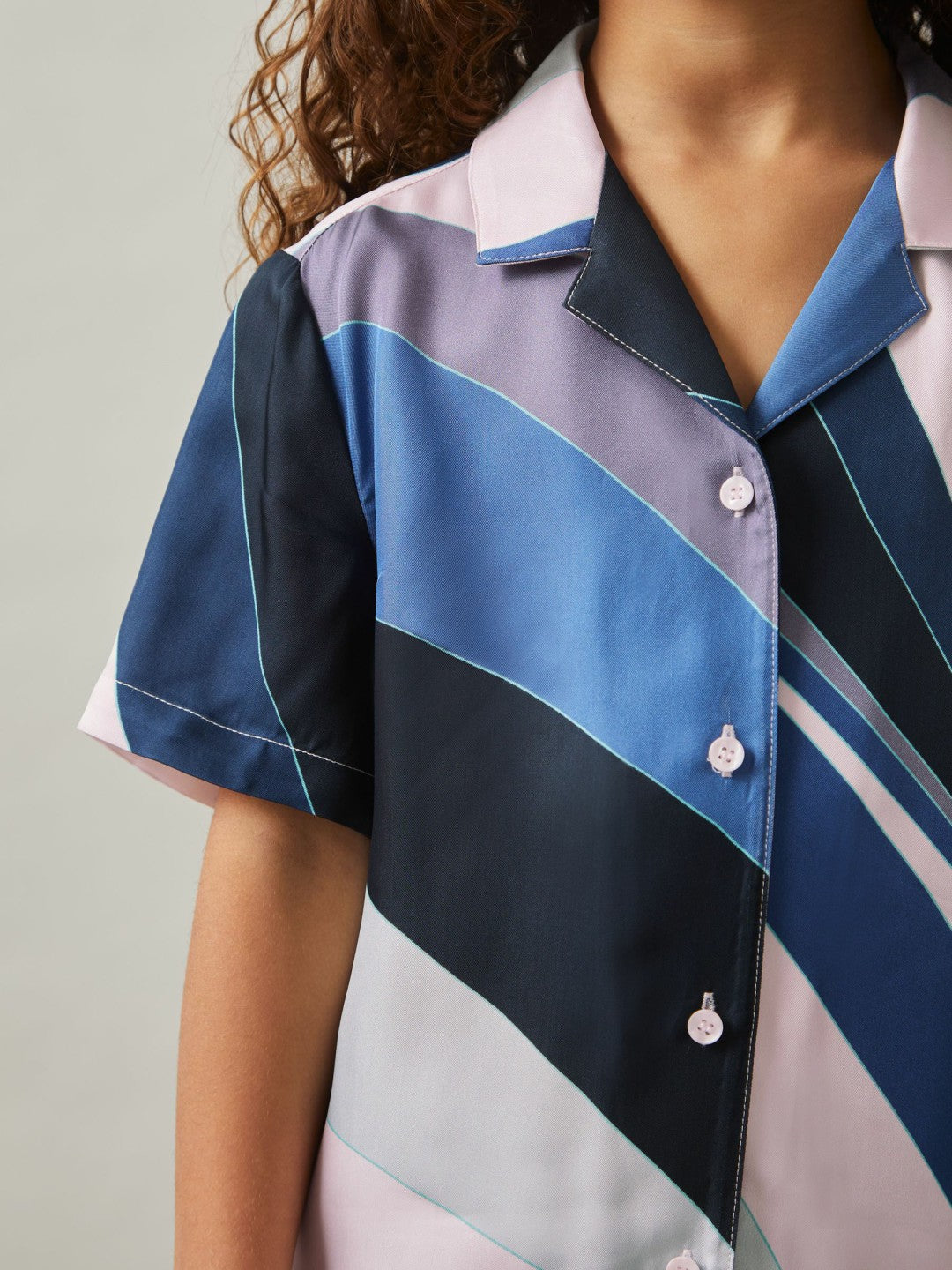 Reiss Popular Choice - 9-13 yrs Printed Cuban Collar Shirt in Blue Print