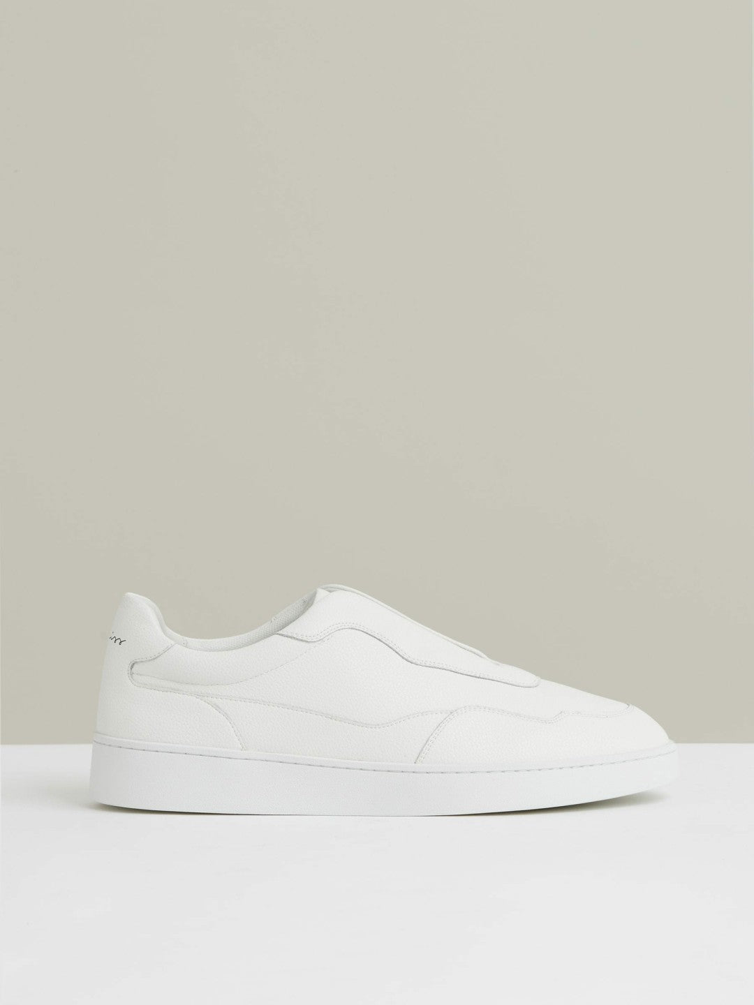 Reiss Affordable - Leather Elasticated-Lace Trainers in White