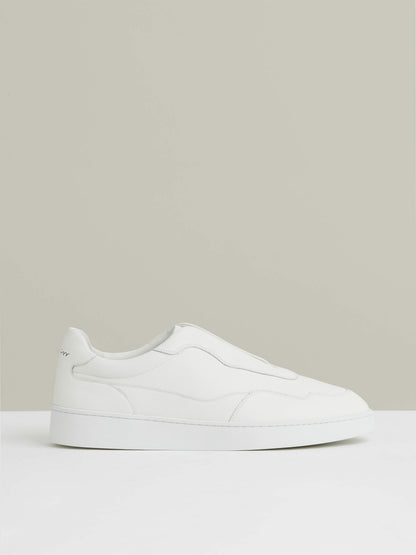 Reiss Affordable - Leather Elasticated-Lace Trainers in White