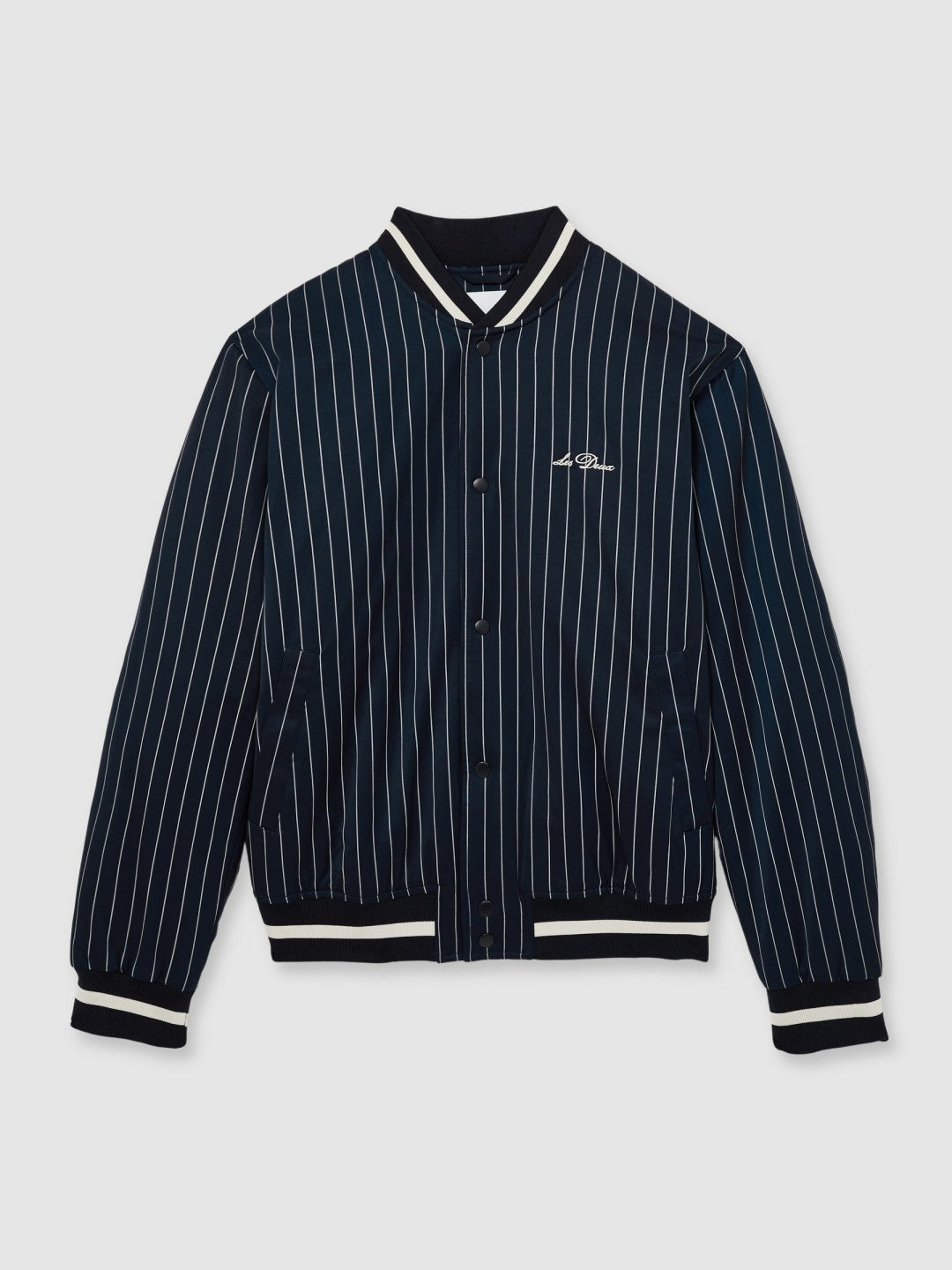 Reiss Best Seller - Les Deux Technical Varsity Jacket in Navy Stripe