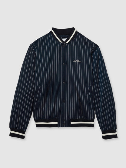 Reiss Best Seller - Les Deux Technical Varsity Jacket in Navy Stripe