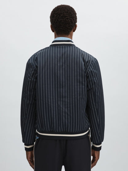 Reiss Best Seller - Les Deux Technical Varsity Jacket in Navy Stripe