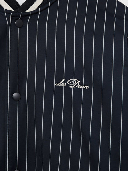 Reiss Best Seller - Les Deux Technical Varsity Jacket in Navy Stripe