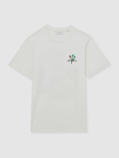 Reiss Best Seller - Les Deux 100% Cotton Café Print T-Shirt in Ivory Print