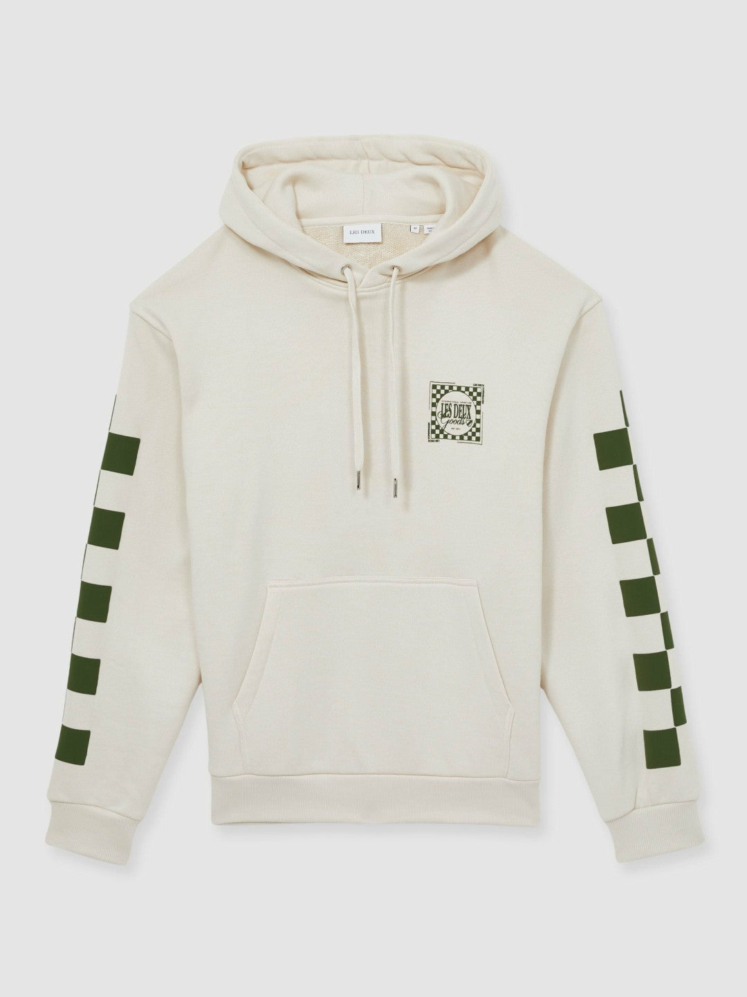 Reiss Popular Choice - Les Deux 100% Cotton Goods Print Hoodie in Ivory/Green